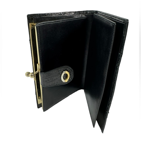 Genuine black caiman alligator coin wallet bill organizer - Picture 8 of 11